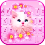 Logo of Pink Flowers Kitten Theme android Application 