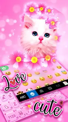 Pink Flowers Kitten Theme android App screenshot 2